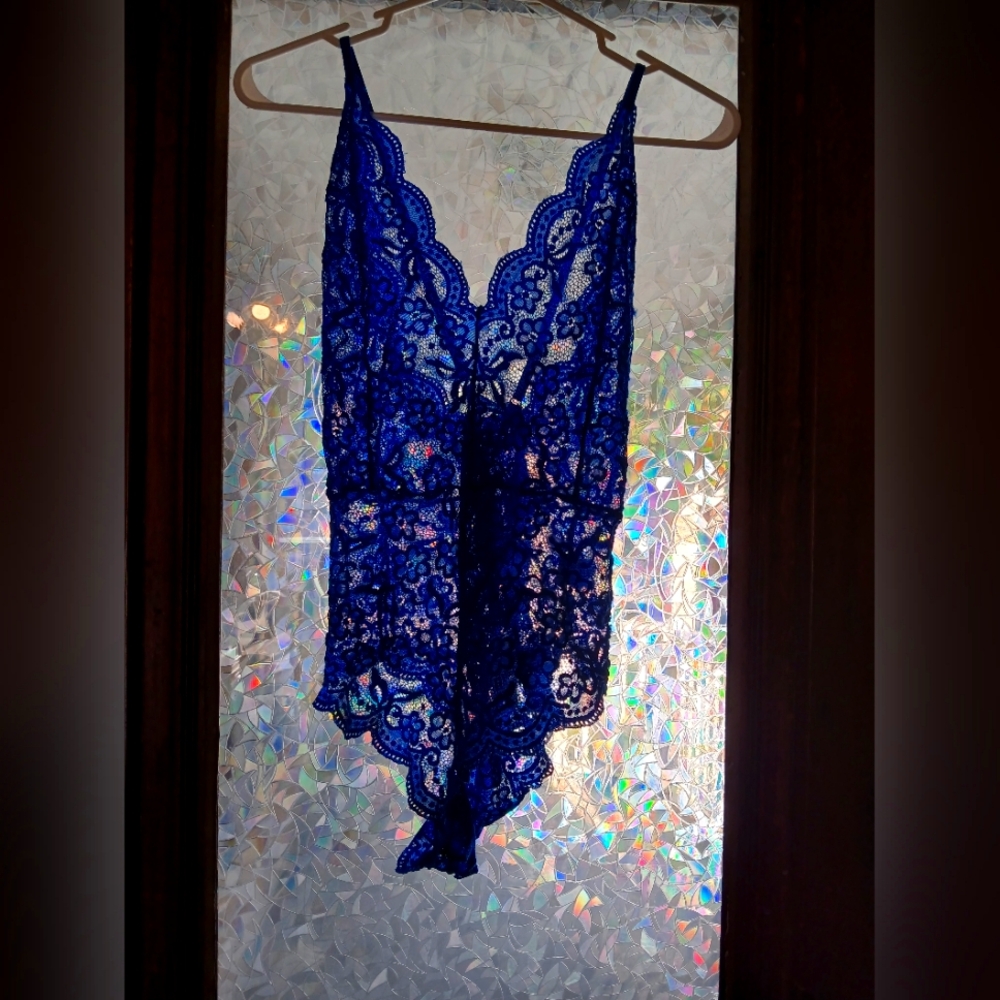 FlORAL BLUE LINGERIE BODYSUIT